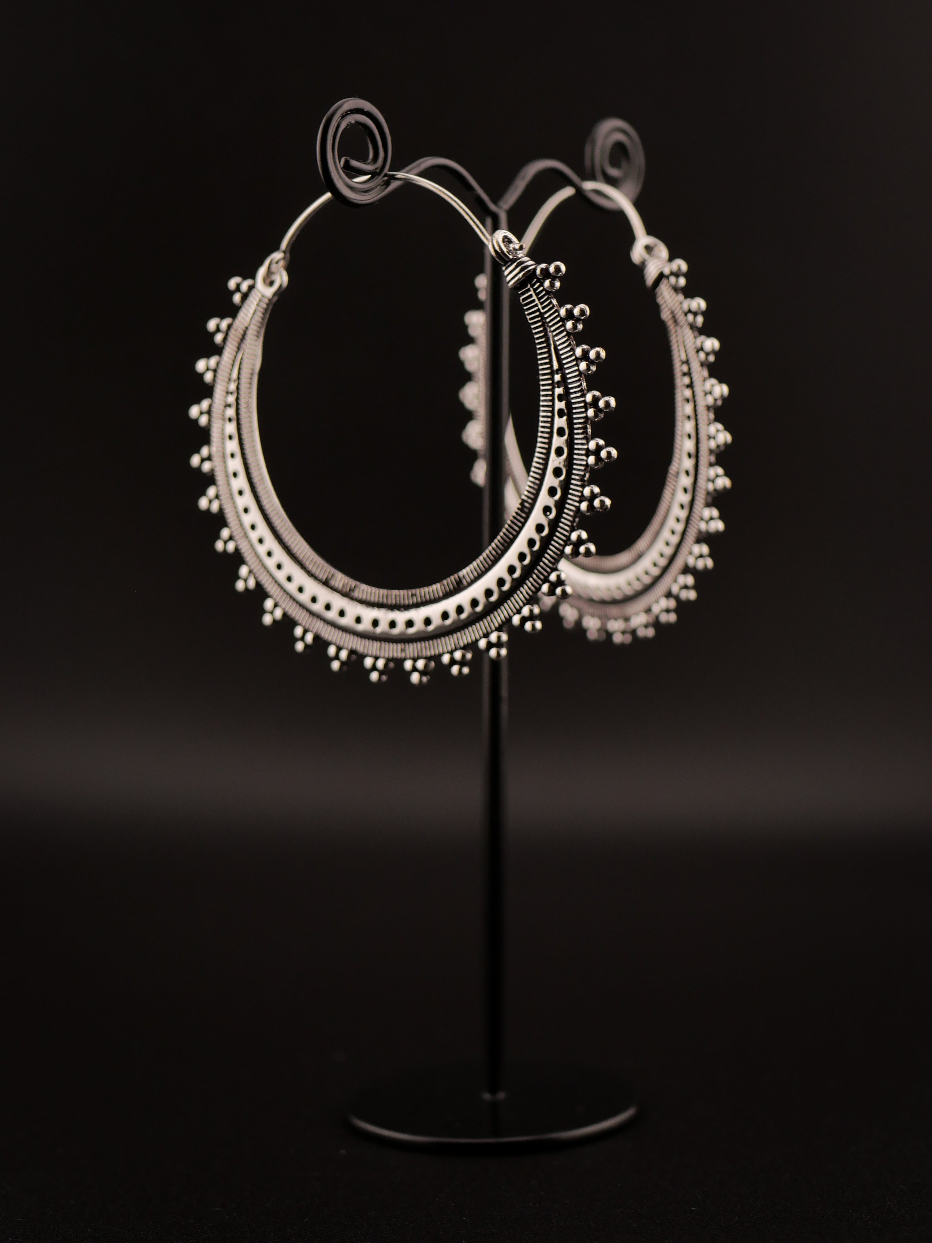 Boucles d'oreilles RAJASTANI - Laiton argenté