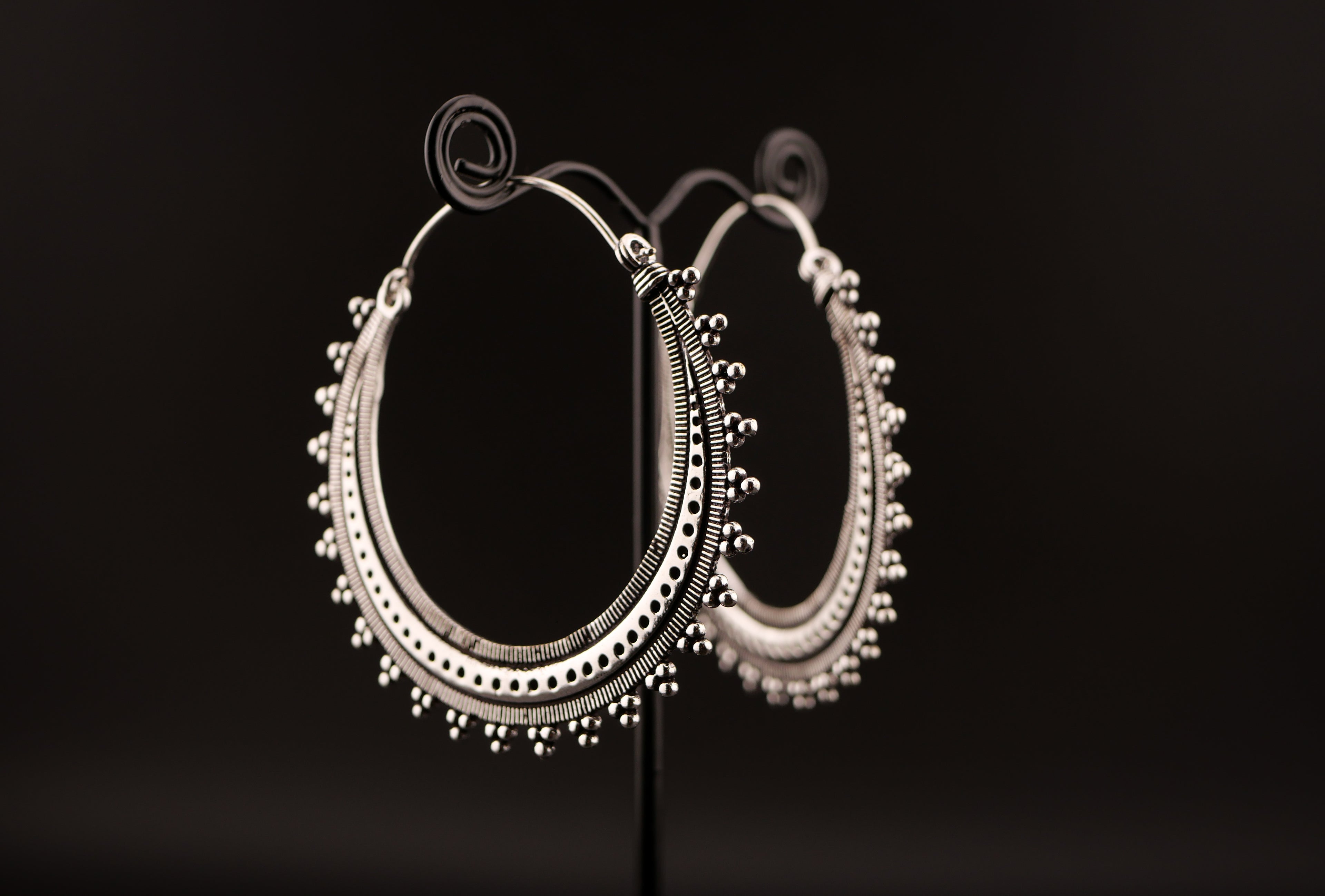 Boucles d'oreilles RAJASTANI - Laiton argenté