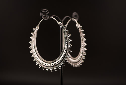 Boucles d'oreilles RAJASTANI - Laiton argenté