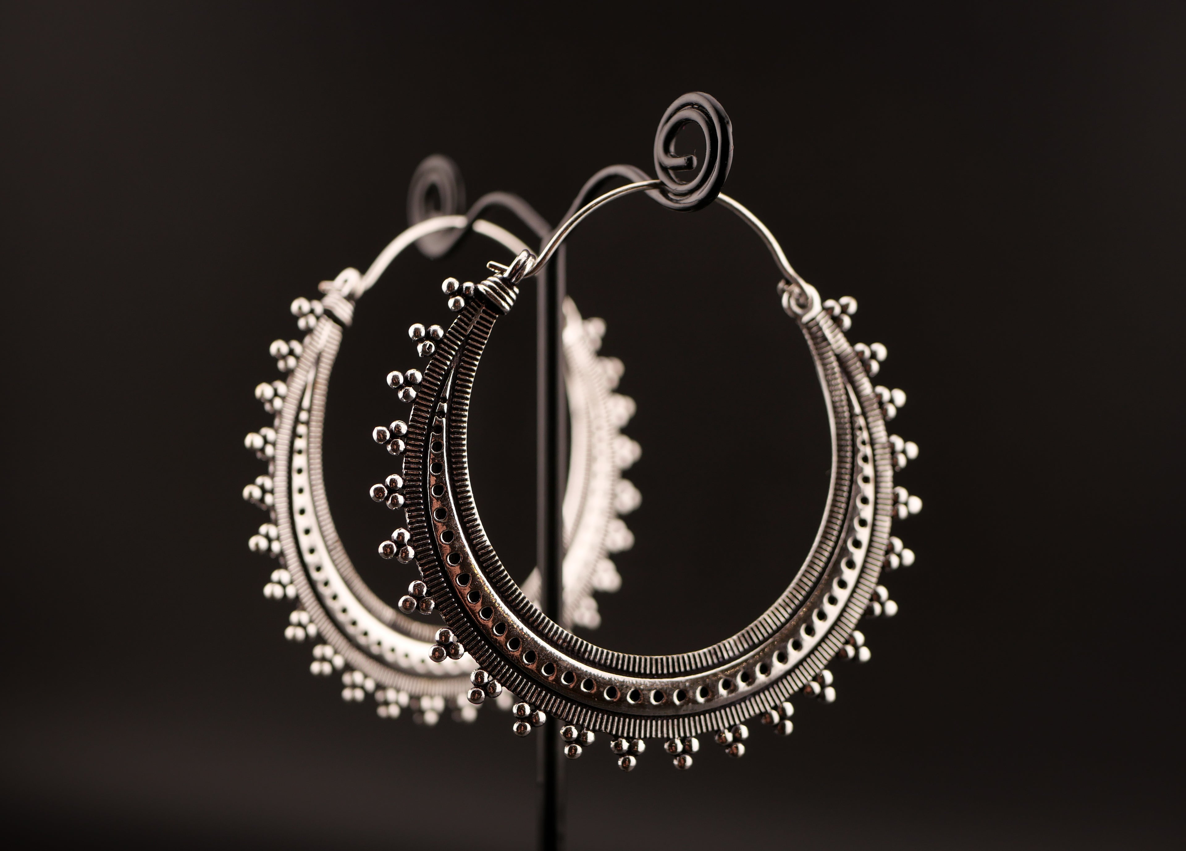 Boucles d'oreilles RAJASTANI - Laiton argenté