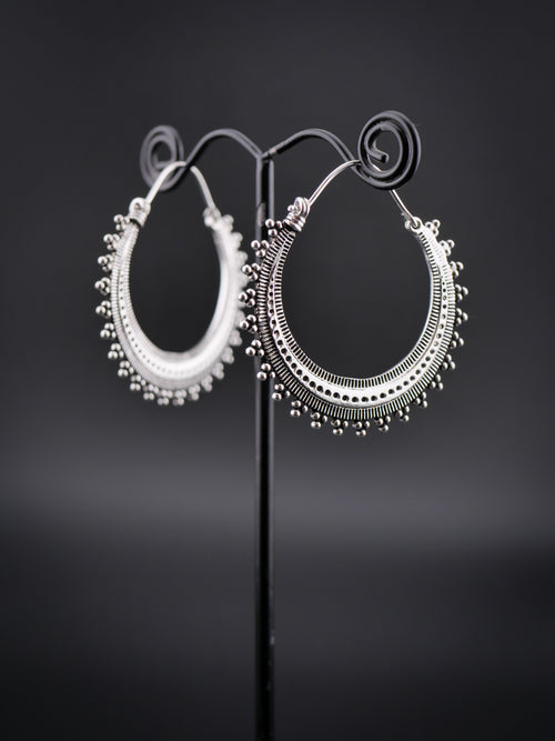 Boucles d'oreilles RAJASTANI - Small - Laiton argenté