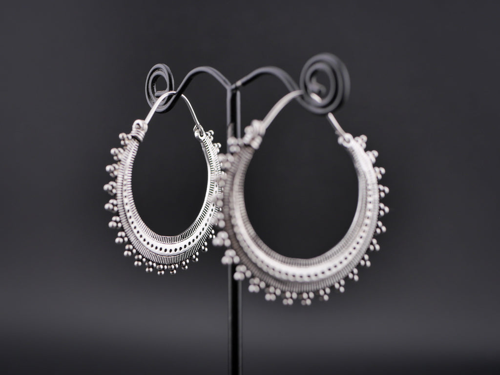 Boucles d'oreilles RAJASTANI - Small - Laiton argenté