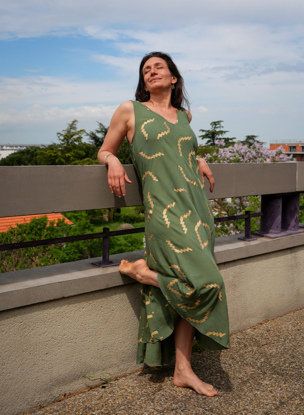 La Robe ZIGZAG - Vert Olive