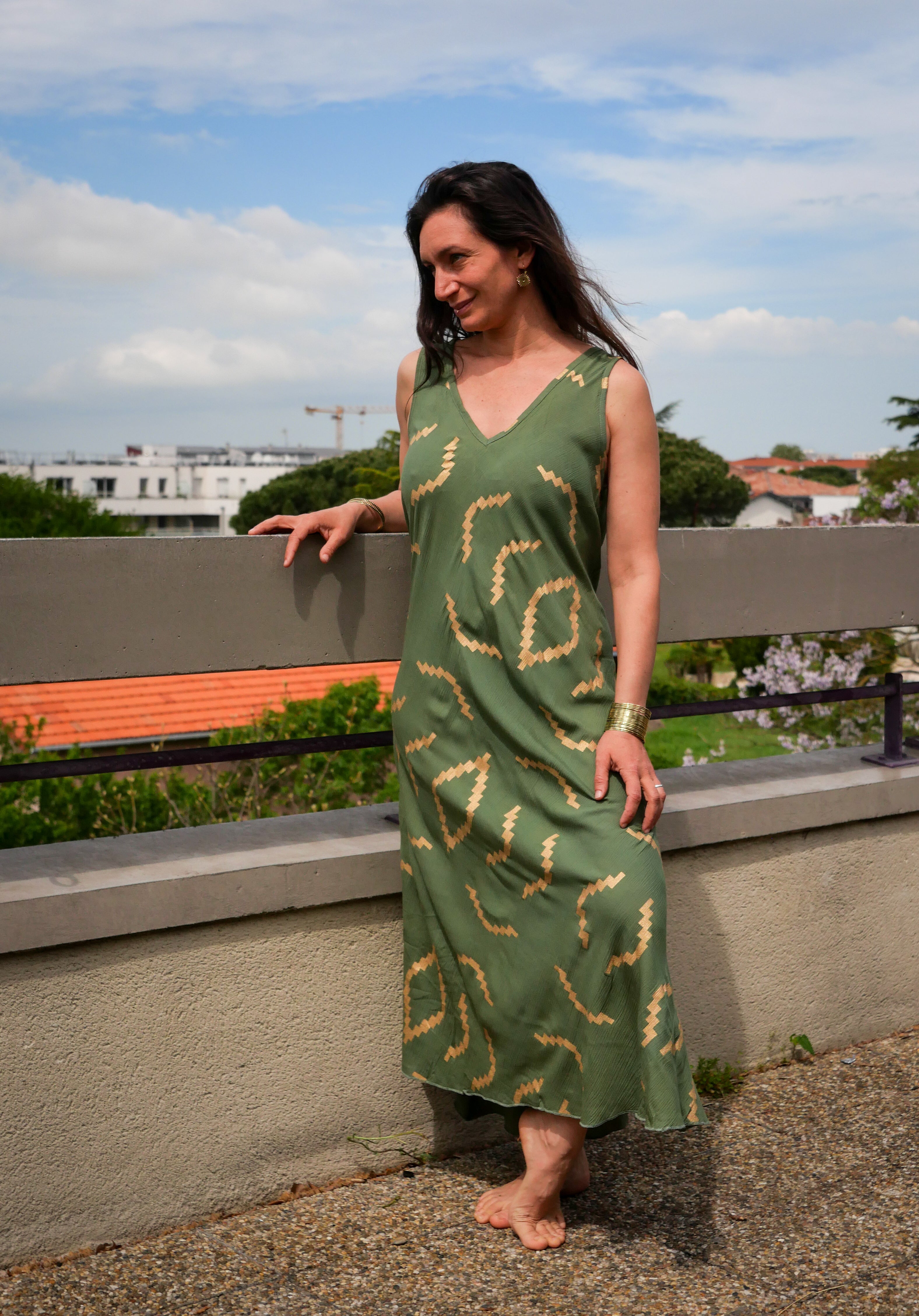 La Robe ZIGZAG - Vert Olive