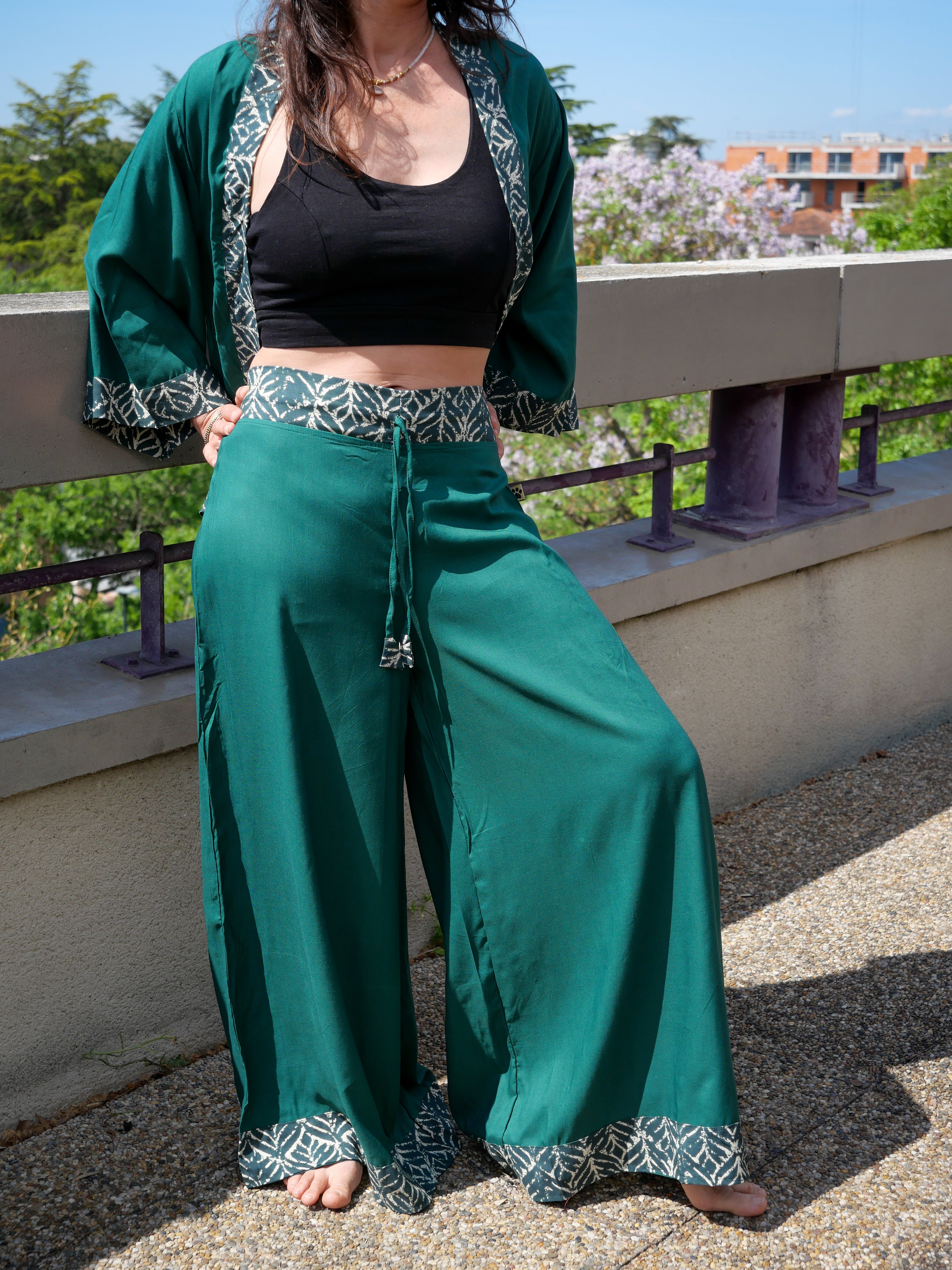Le Pantalon BLOCK - Vert Pin