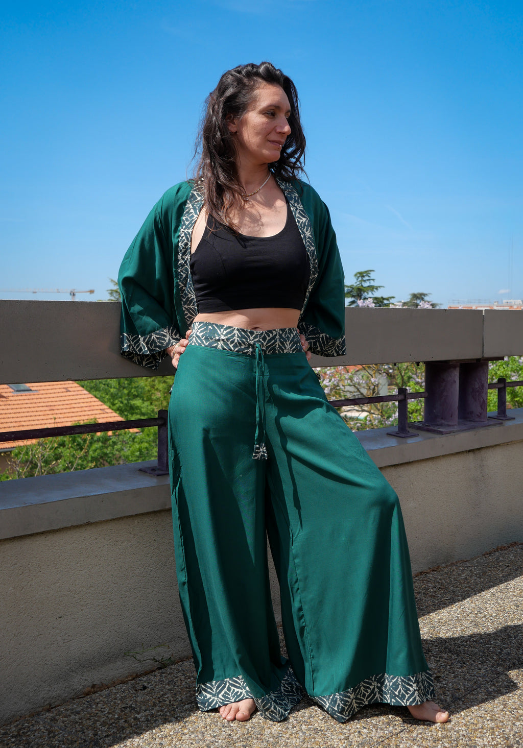 Le Pantalon BLOCK - Vert Pin