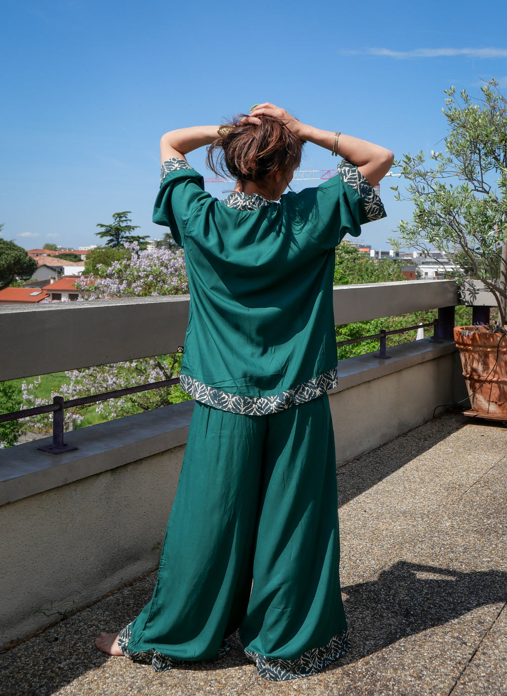 Le Pantalon BLOCK - Vert Pin