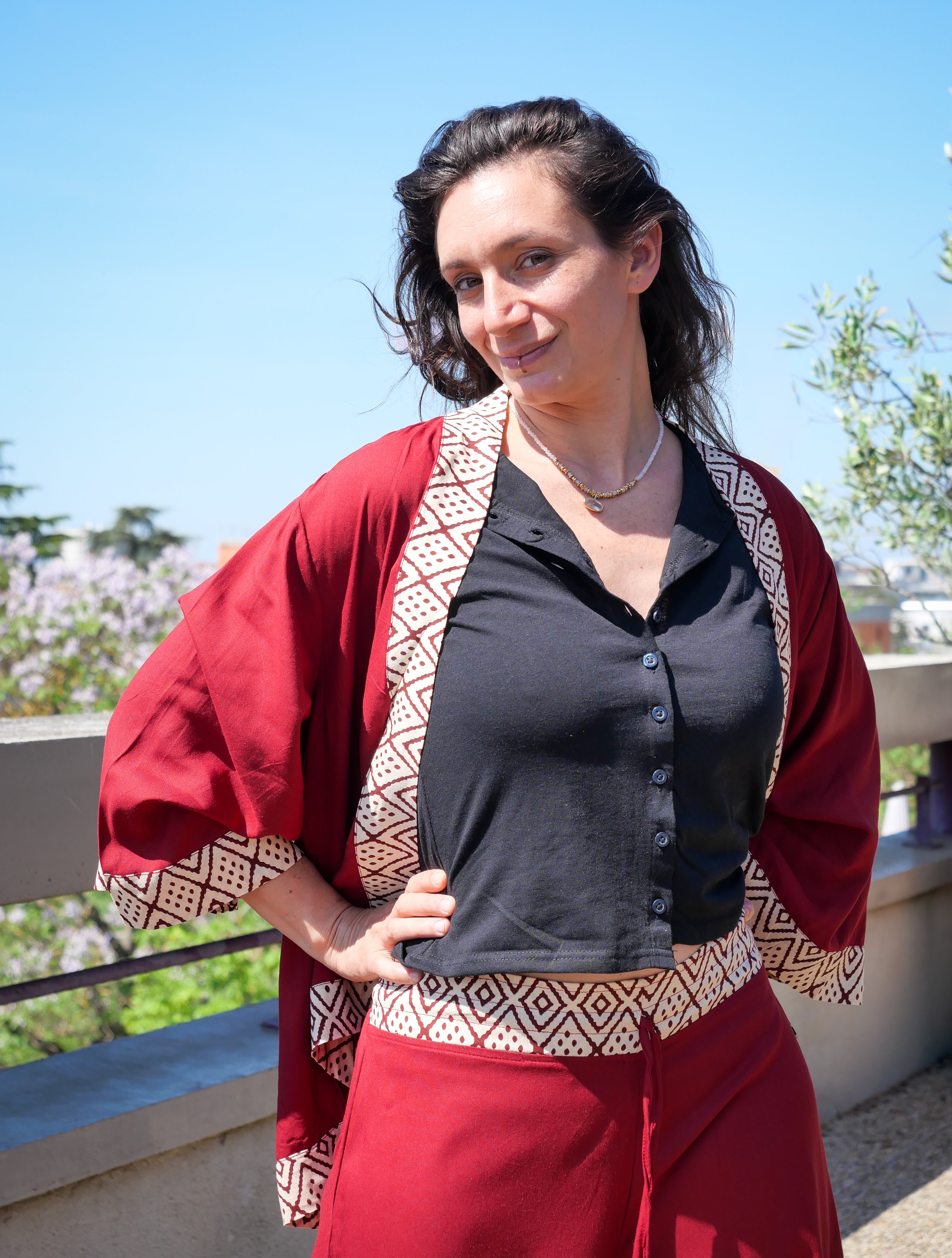 Le KIMONO - Rouge carmin