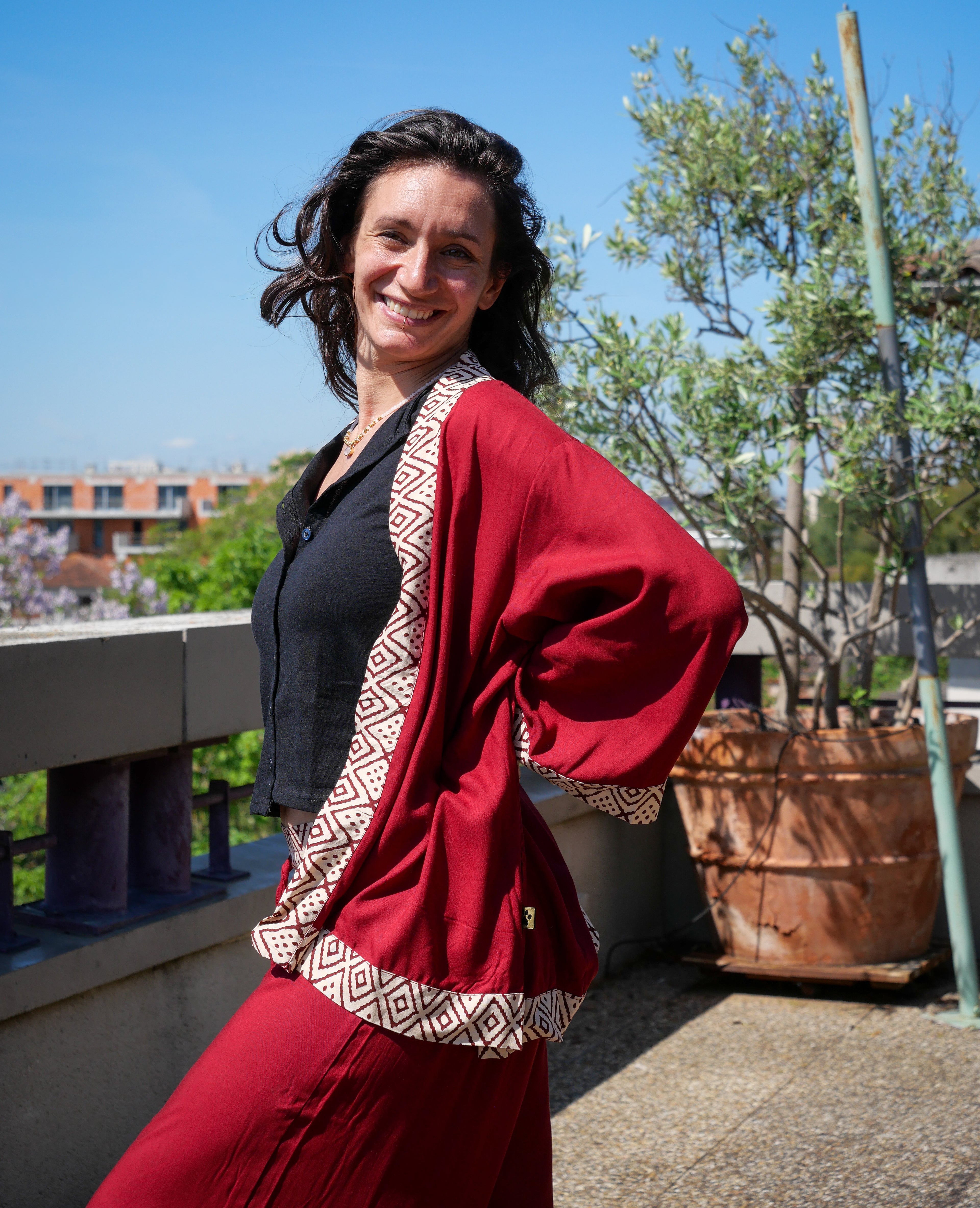 Le KIMONO - Rouge carmin