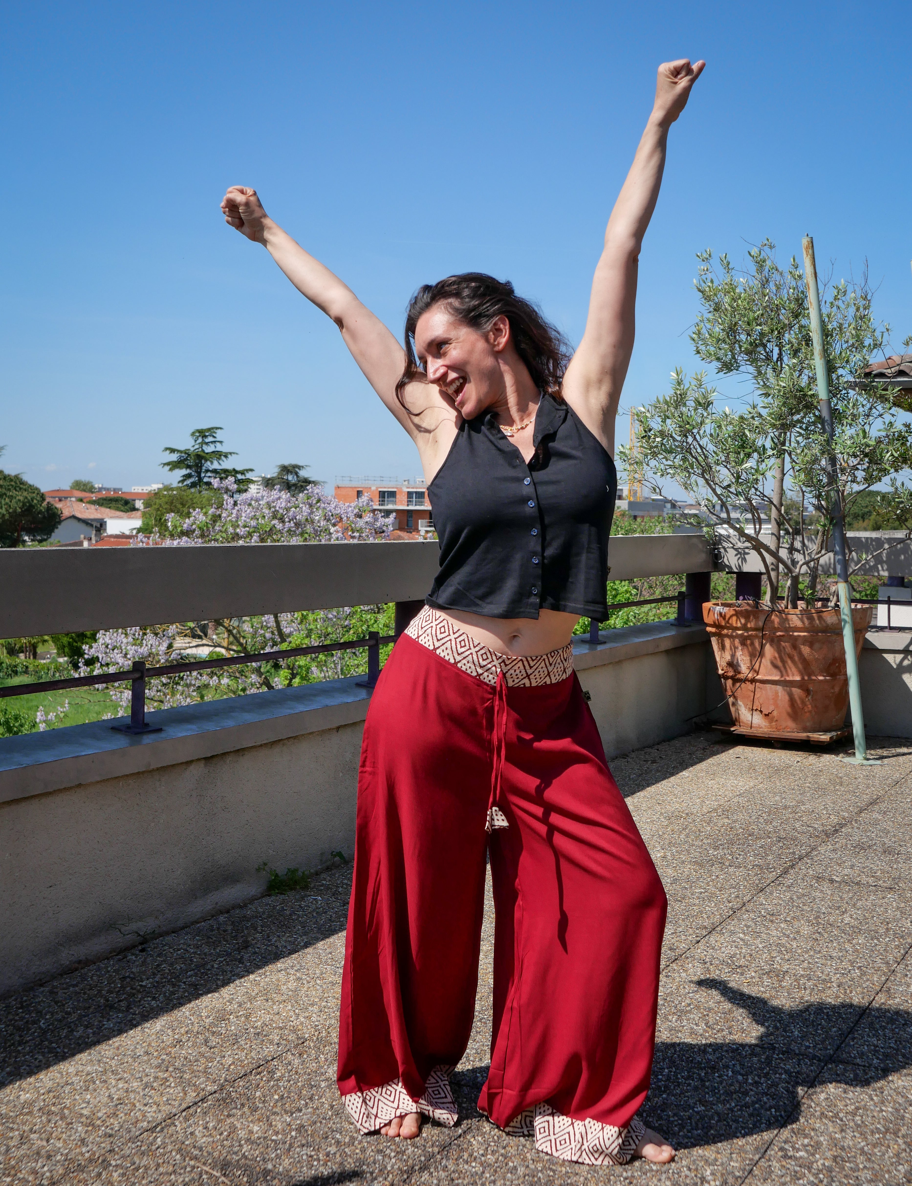 Le Pantalon BLOCK - Rouge Carmin
