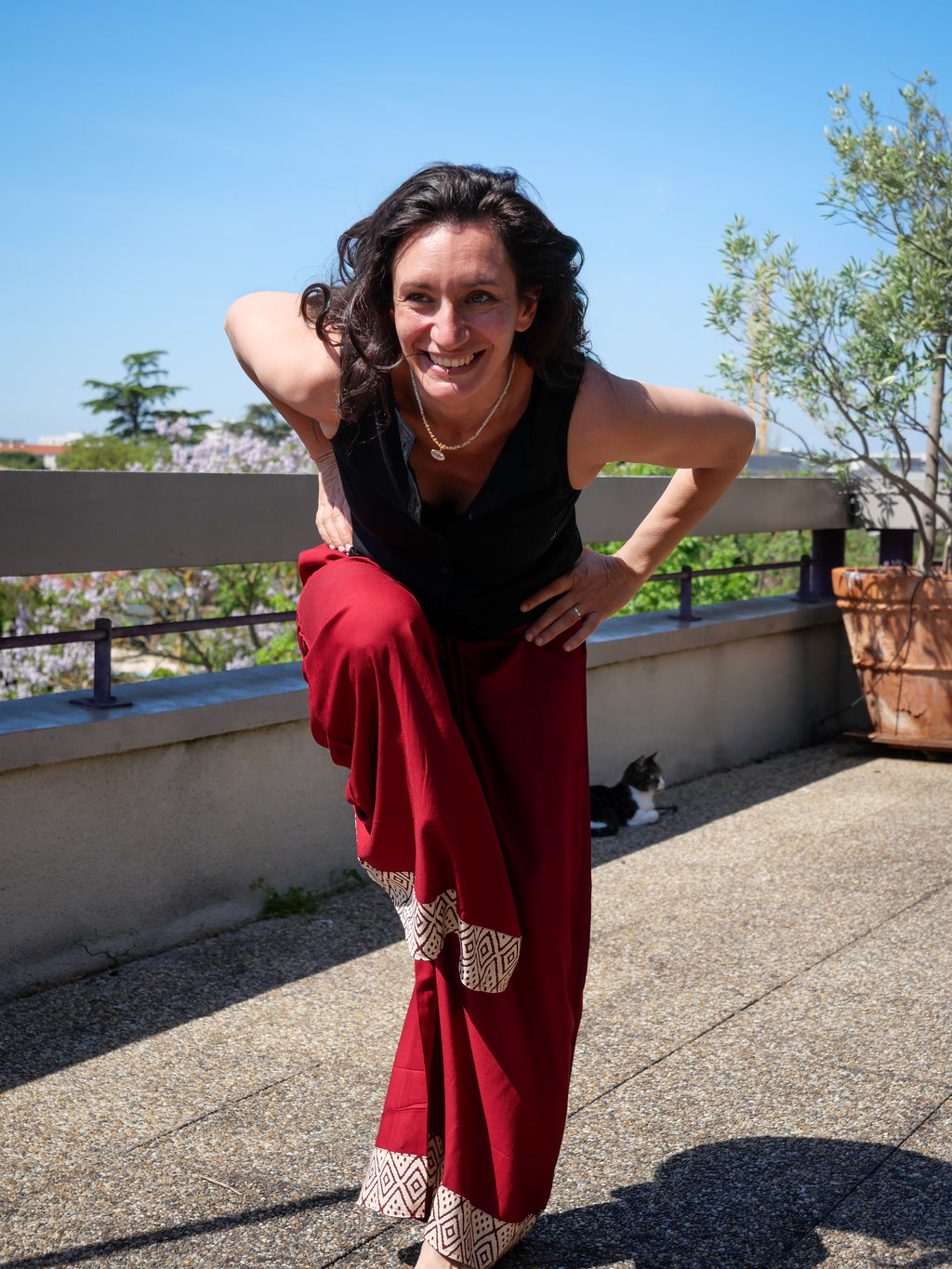 Le Pantalon BLOCK - Rouge Carmin