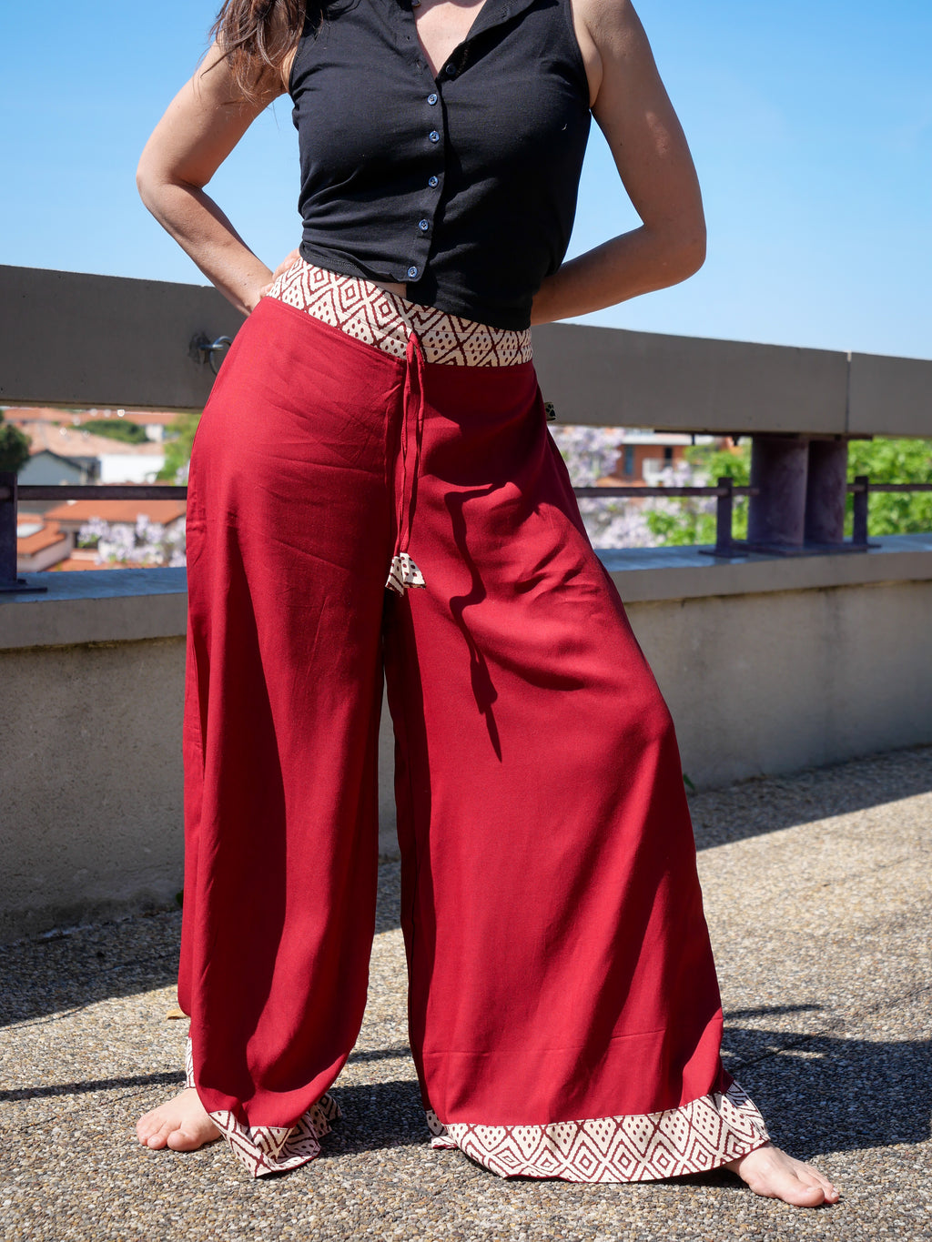 Le Pantalon BLOCK - Rouge Carmin