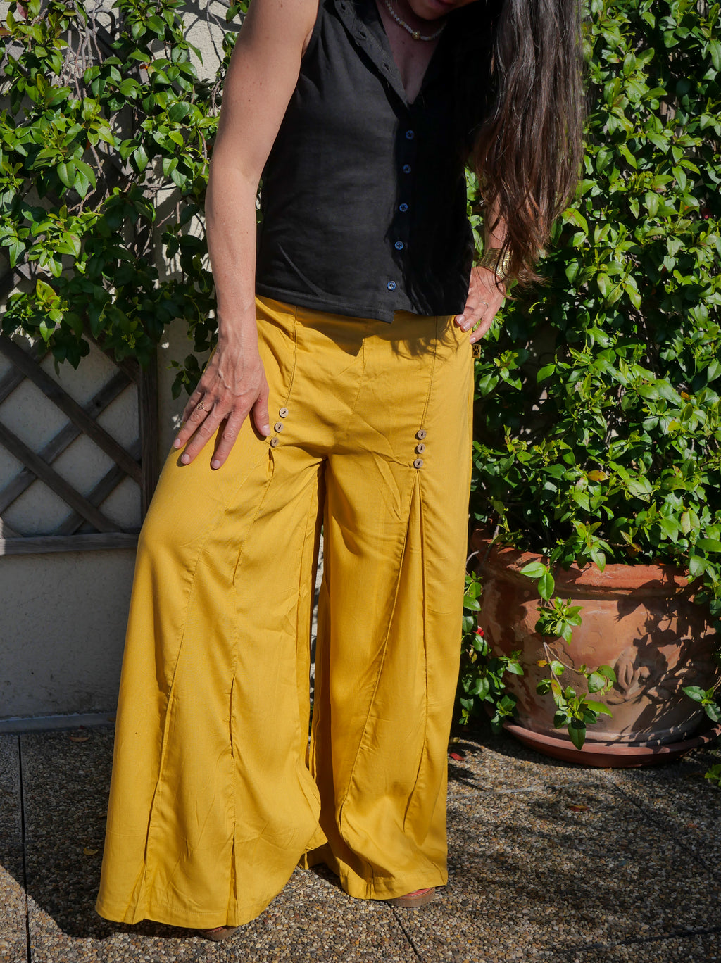 Le Pantalon ISYA - Jaune Safran