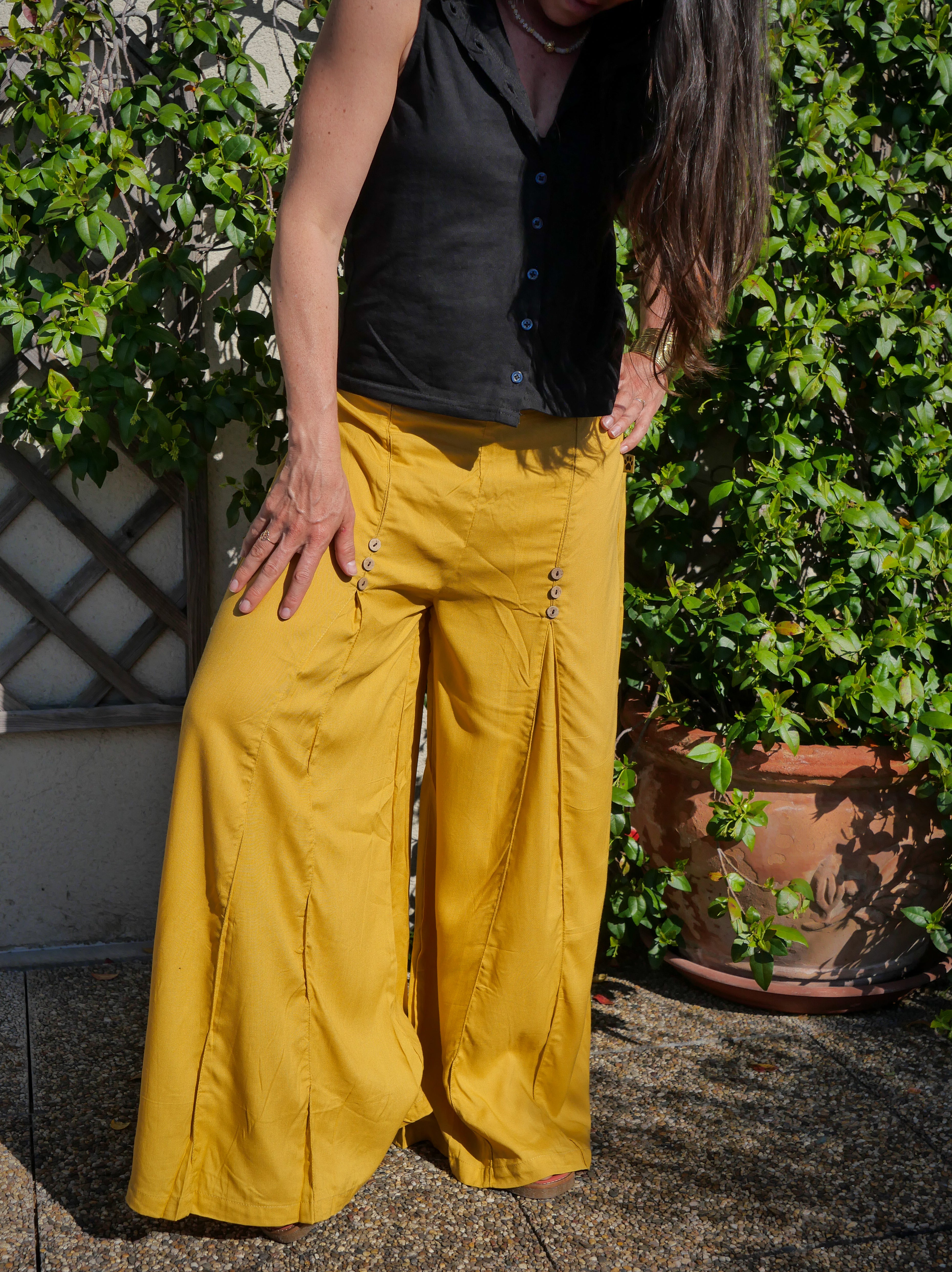 Le Pantalon ISYA - Jaune Safran