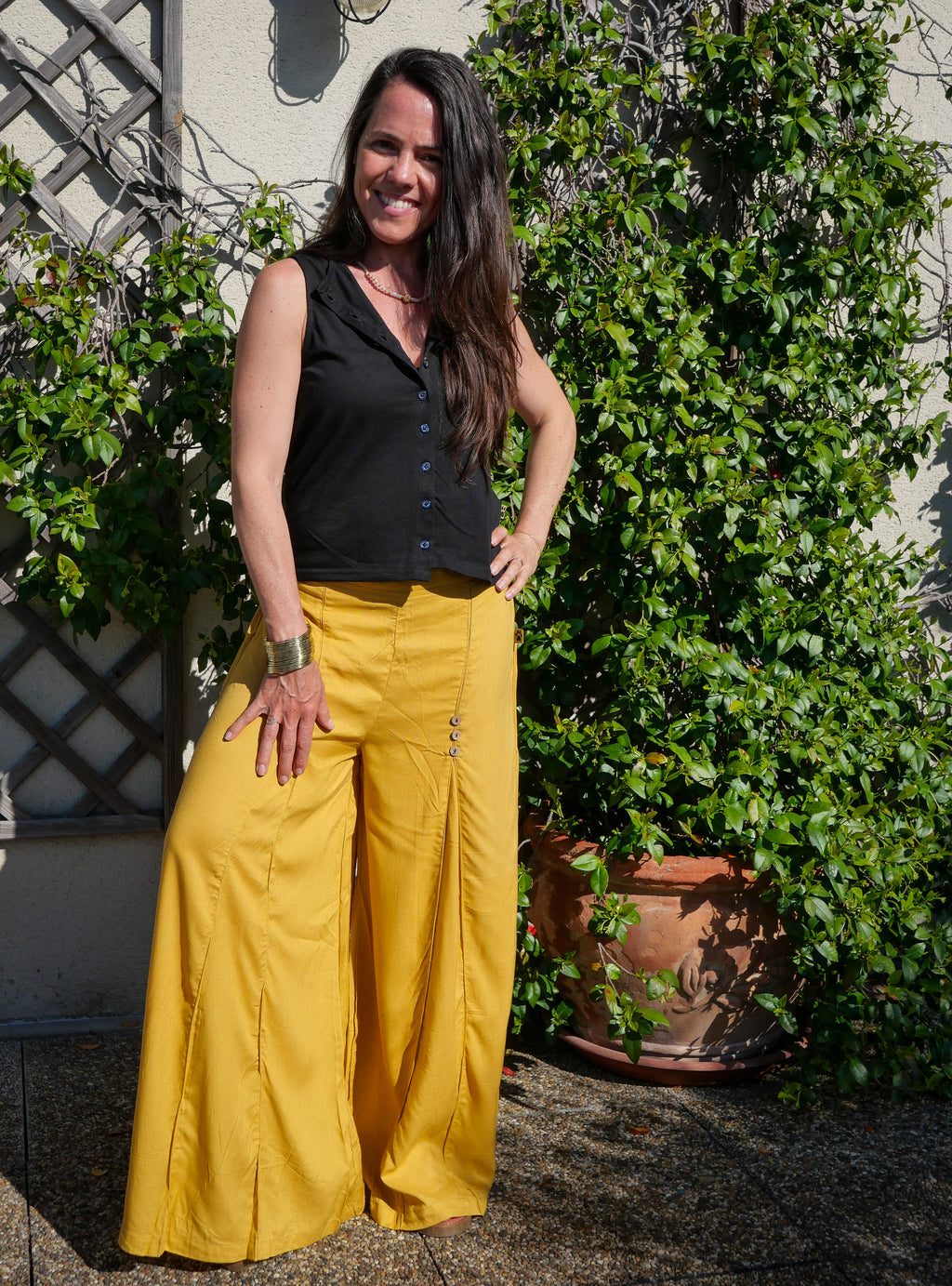 Le Pantalon ISYA - Jaune Safran