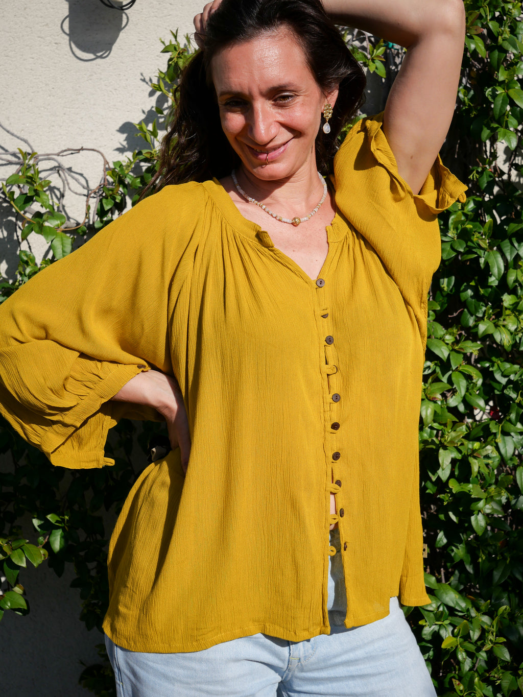 Le Top EMILY - Jaune Moutarde