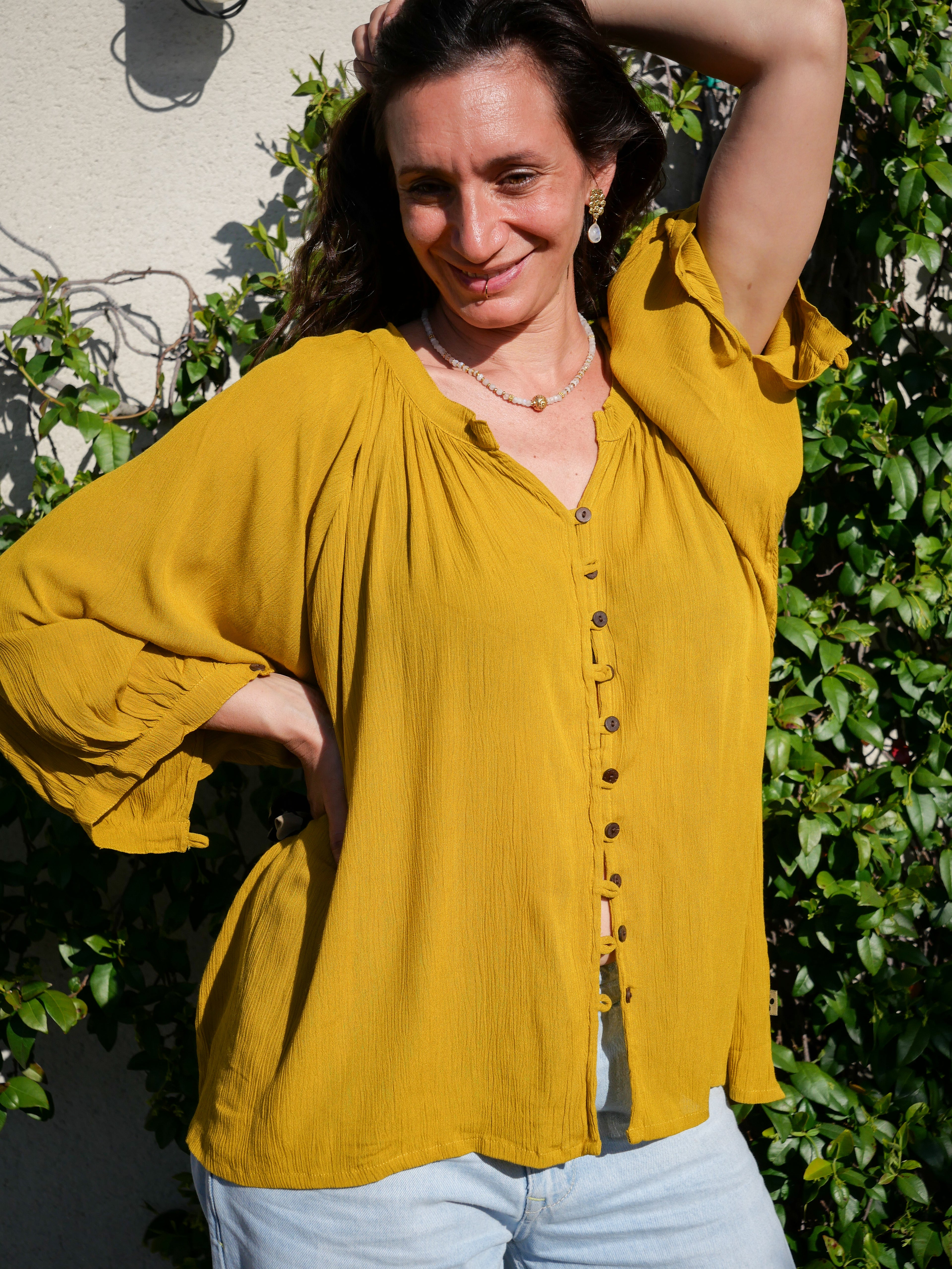 Le Top EMILY - Jaune Moutarde