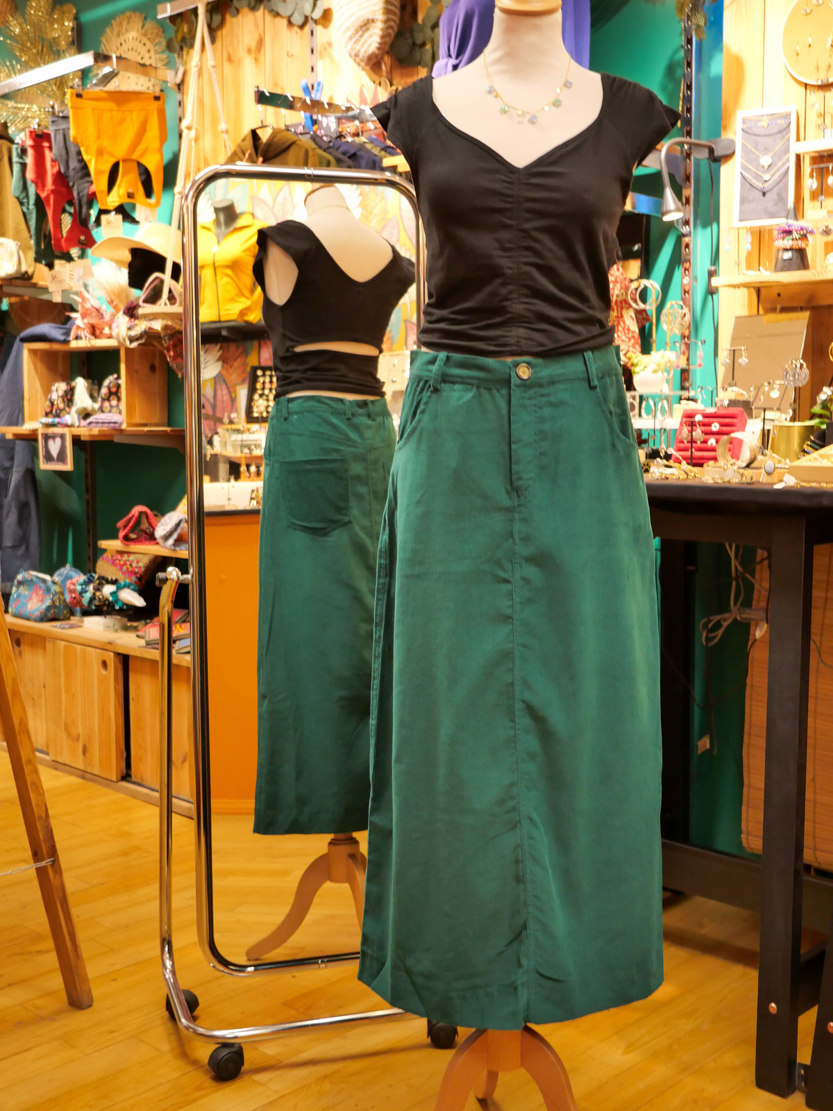Le Jupe longue ELLA - Vert Pin