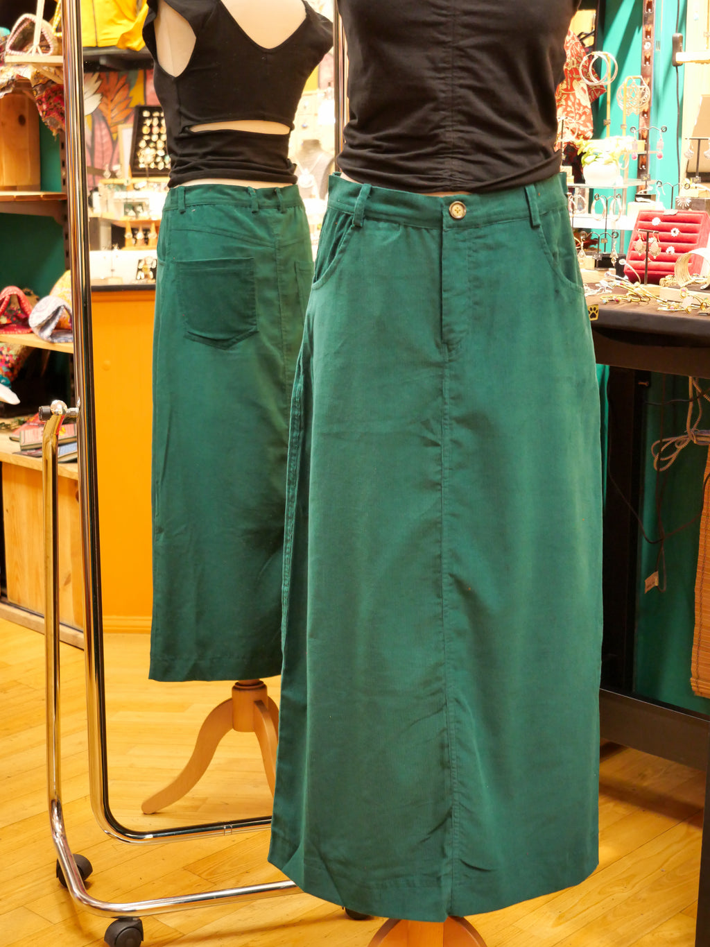 Le Jupe longue ELLA - Vert Pin