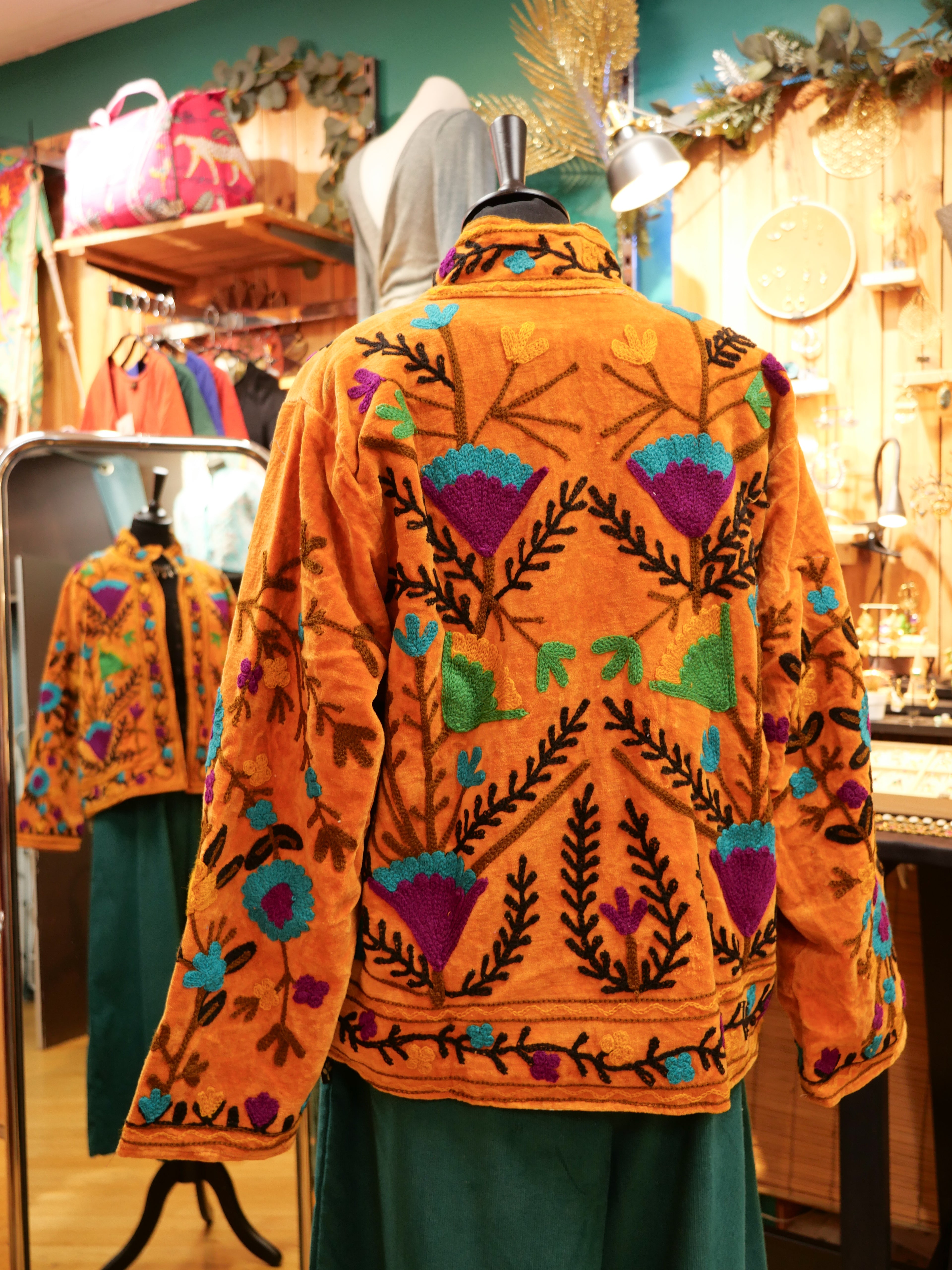 La Veste brodée NÉRU - Moutarde